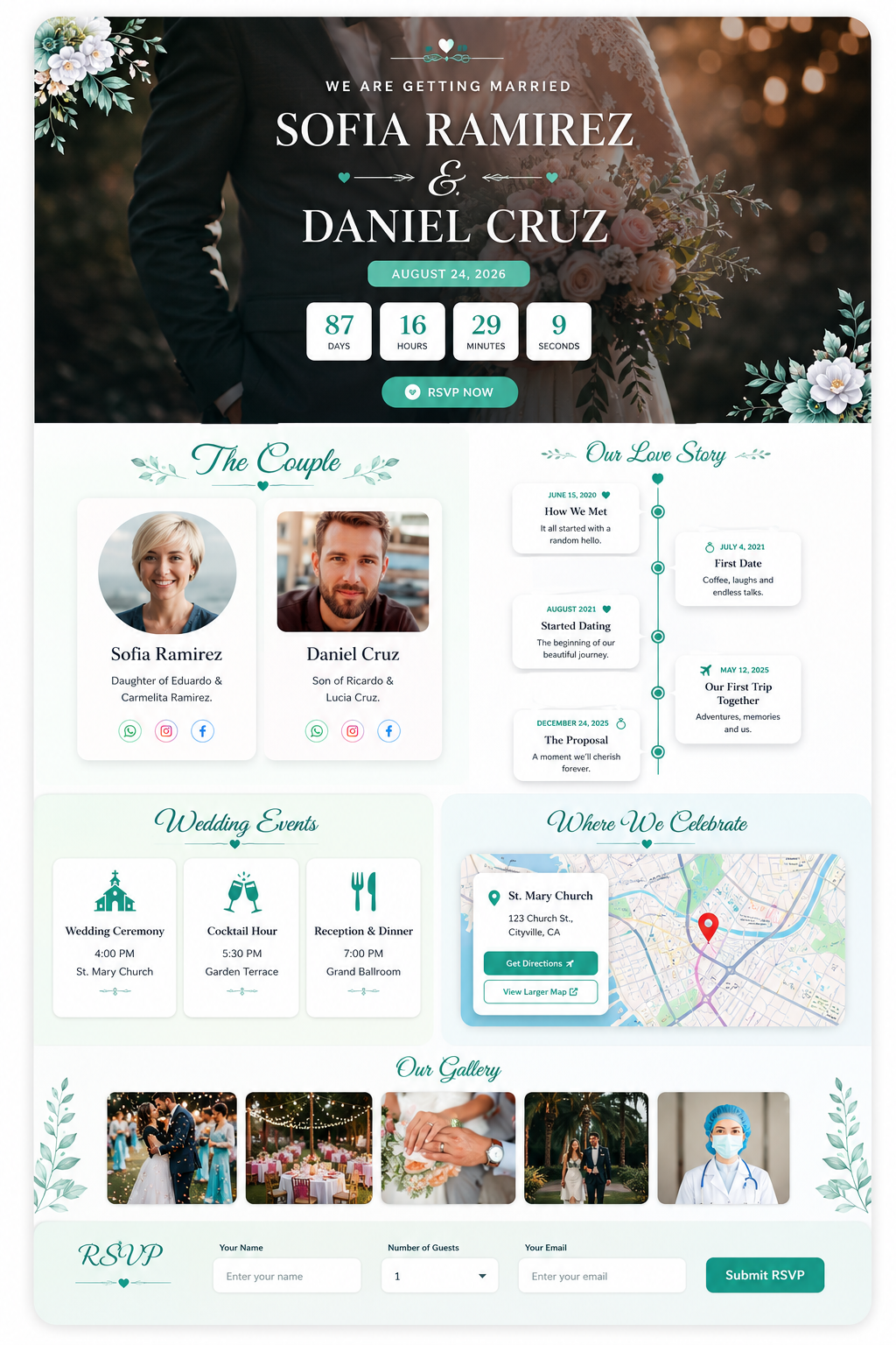 Floral Motion wedding invitation template