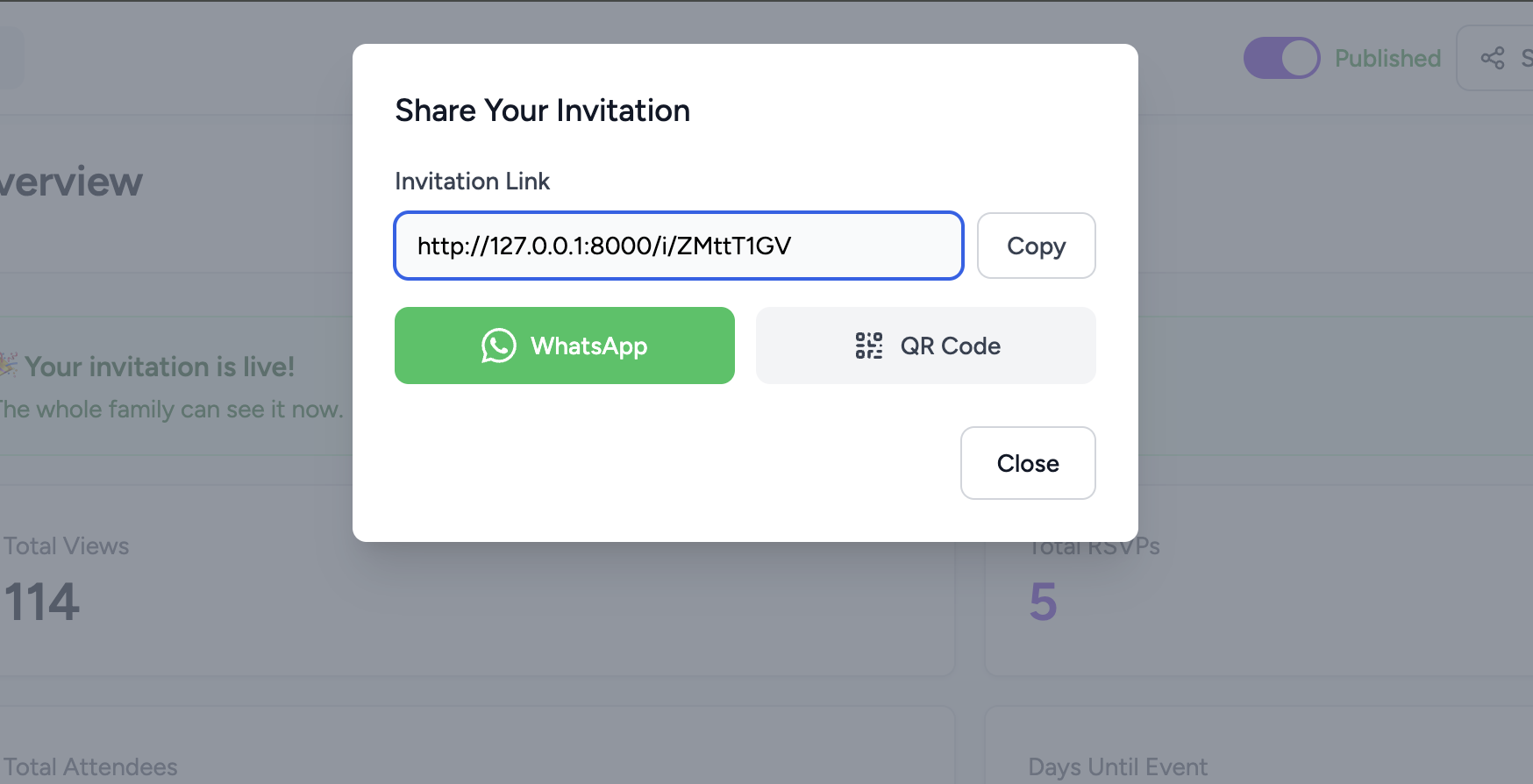 Step 3: Share and track RSVPs