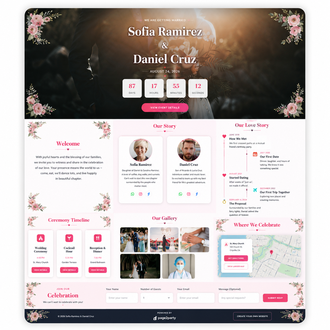Romantic Bliss wedding invitation template